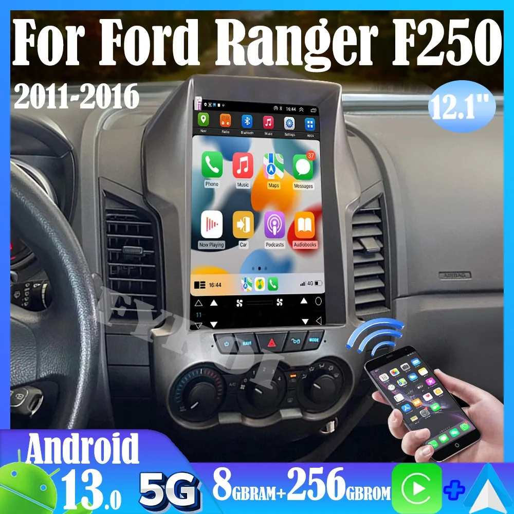 

Android 13 Car Radio For Ford Ranger F250 2011-2016 Automotive Multimedia Tesla Style Carplay Auto Bluetooth 4G GPS Navigation