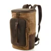 Outdoor Men's Backpack Sports Travel Backpack Oil Wax Canvas Shoulder High Capacity Backpack Travel Bag 1