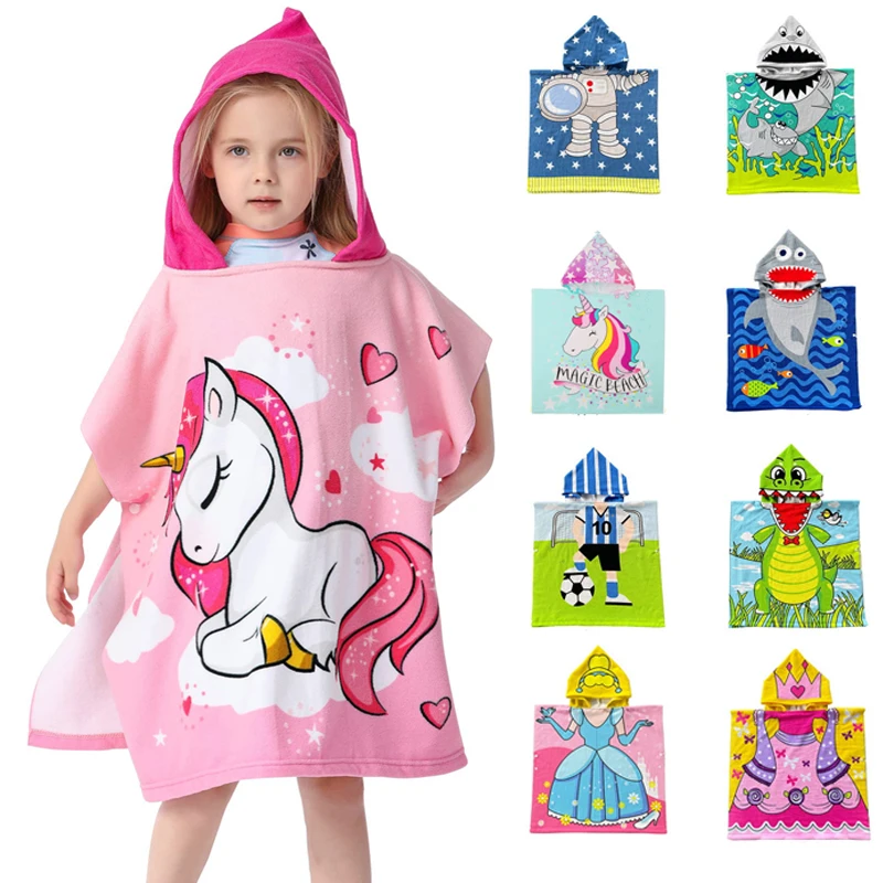 0-5Years Baby Cartoon Bath Child Kid Hooded Cloak Bathrobe Towel Cotton Beach Towel Baby Children Cartoon Bath Robes bath towel cotton beach towel