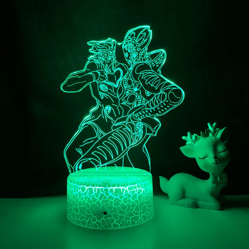 candle night Anime JoJo Bizarre Adventure 3d Lamp for Bedroom Decor Light Birthday Gift for Him JoJos Bizarre Adventure Led Light Manga dinosaur night light