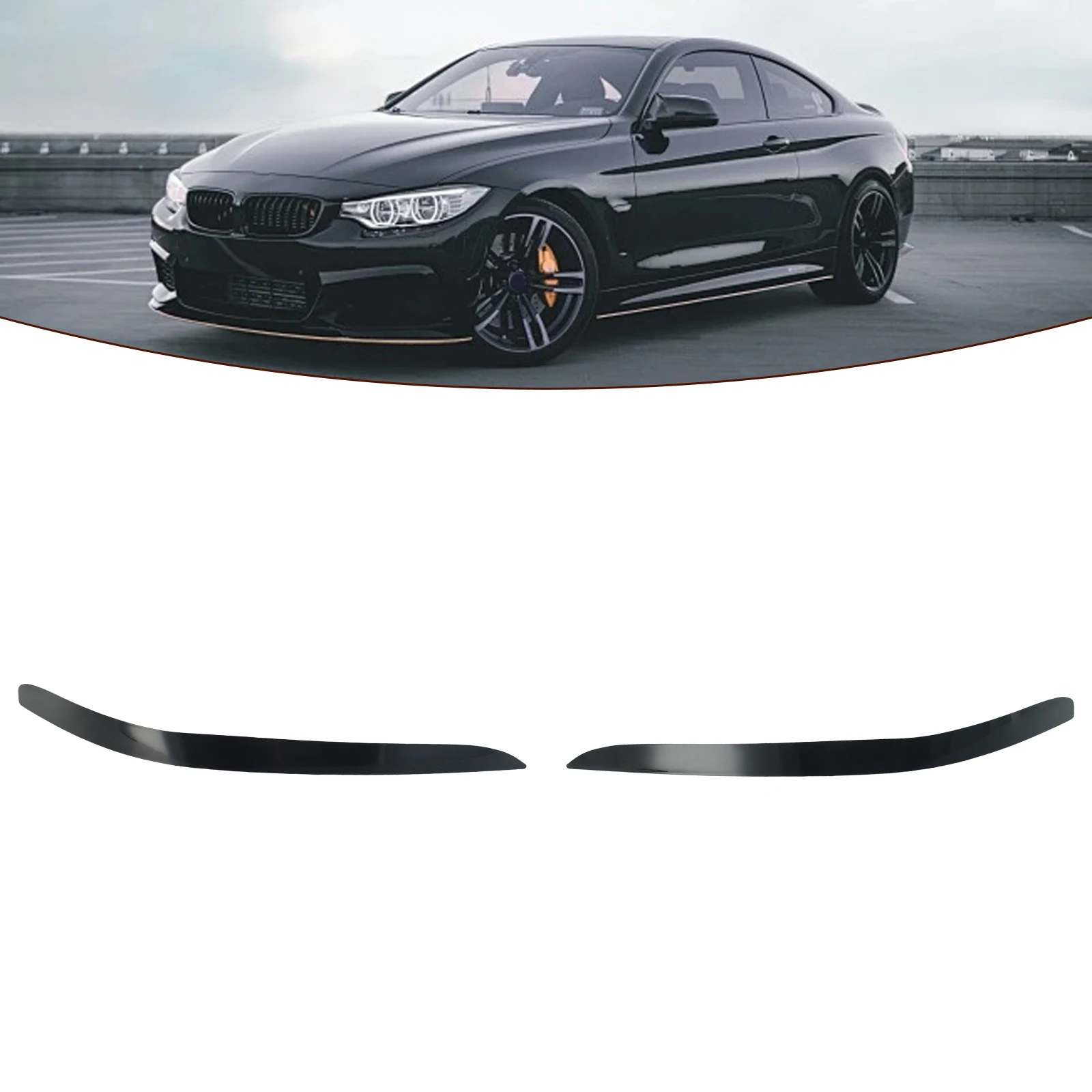 

2x Headlight Eyebrow ABS Material BA BF XR XR6 XR8 XT Durable Eyelid Cover Trim For Ford Falcon Front Gloss Black