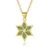 Star Of David Pendant Necklace Zirconia Crystal Gold-plated Brass 5