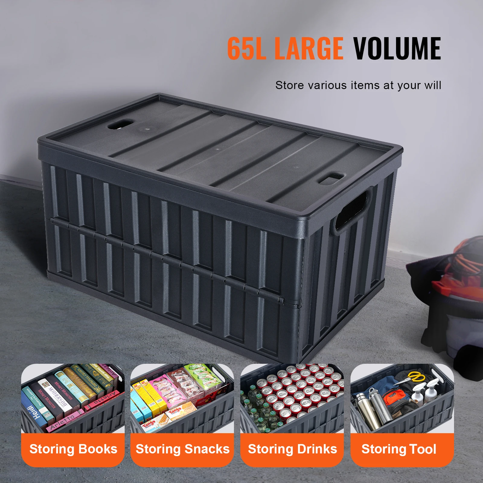 Collapsible Storage Bins with Lids for Home and Garage