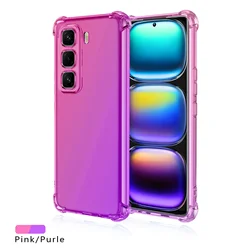 Airbag Shockproof Gradient TPU Protective Phone Case Cover for Infinix Hot 60 (Pink Purple)