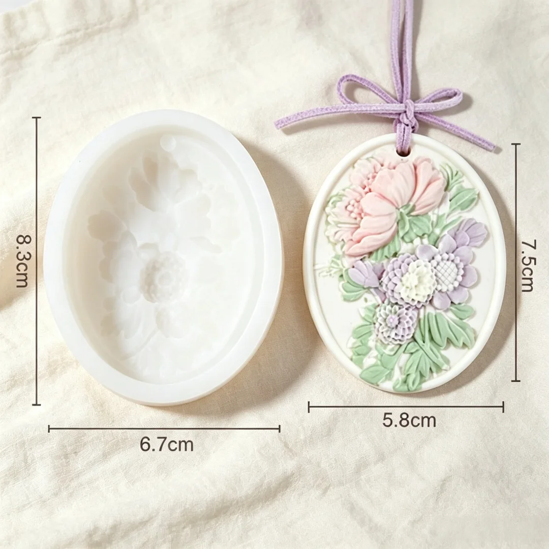 다양한 스타일의 3D 릴리프 꽃무늬 동물 나비 모양 아로마 스톤 석고 실리콘 몰드 DIY 캔들 레진 시멘트 홈데코