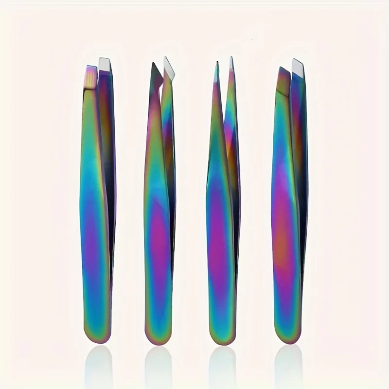 4개 스테인레스 스틸 눈썹 핀셋 세트, 무향 제모 도구, 내구성, 정확하고 우아한 디자인남성과 여성을 위한 이상적