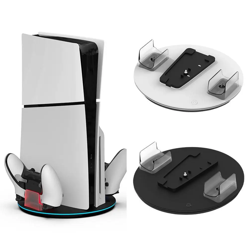 

Зарядная станция для PS5 Slim/PS5, игровая консоль с двойным контроллером, зарядное устройство-подставка для PS5 / PS5 Slim, аксессуары