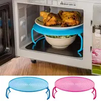 Folding Microwave Tray Oven Bacon Tray Microwave Oven Shelf Multifunction Insulated Heating Tray Rack With Flexible Handles 2