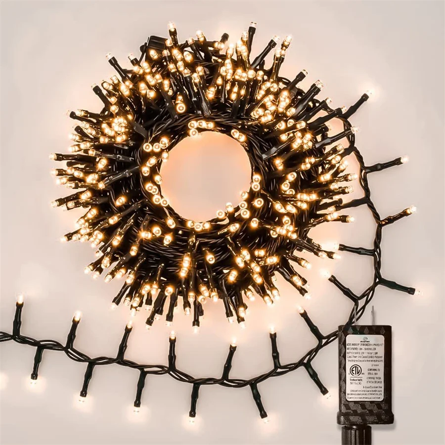 thumbnail image 1 of Guirnalda de luces LED para árbol de Navidad, 1000/1500 unidades, para exteriores, con enchufe, resistente al agua, con luces parpadeantes, 1 of 5