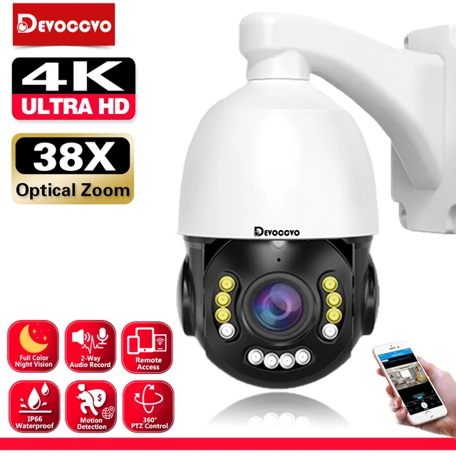 Nueva 8MP 4K PTZ IP Cámara 30x Zoom Óptico Wifi Coche Humano de Seguimiento  Color Visión Nocturna en Aliexpress