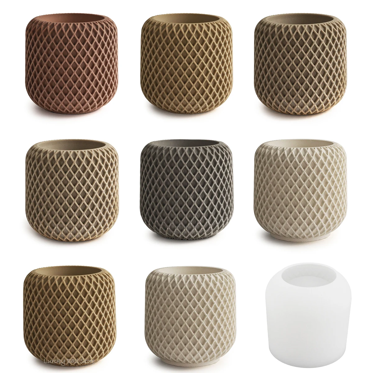 Diamond Pattern Silicone Mold for Home Decor: Versatile Jar, Pot, and Holder