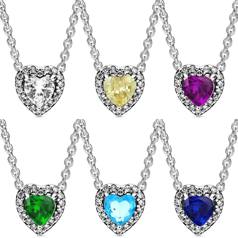 

Оригинальное разноцветное сверкающее ожерелье-колье с поднятым сердцем для браслета из стерлингового серебра 925 пробы с бусинами подвеска «сделай сам» европейские ювелирные изделия