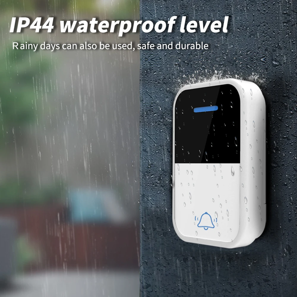 Wireless Doorbell Outdoor Wireless Doorbell Waterproof Push Button No Baterry Required Self-powered Acrylic Panel 38 Songs Ring Door Bell