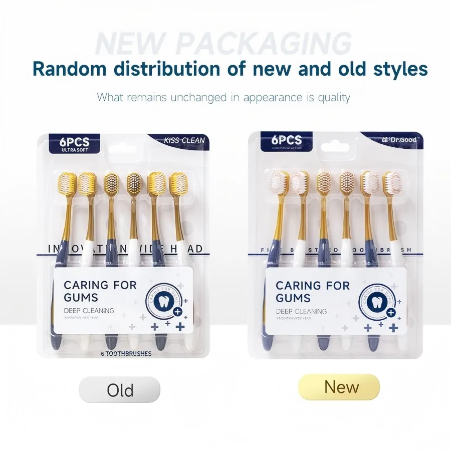 성인 가정용 부드러운 털 넓은 머리 칫솔, 초미세 모발, 감도 방지, 잇몸 보호, 투어링에 적합