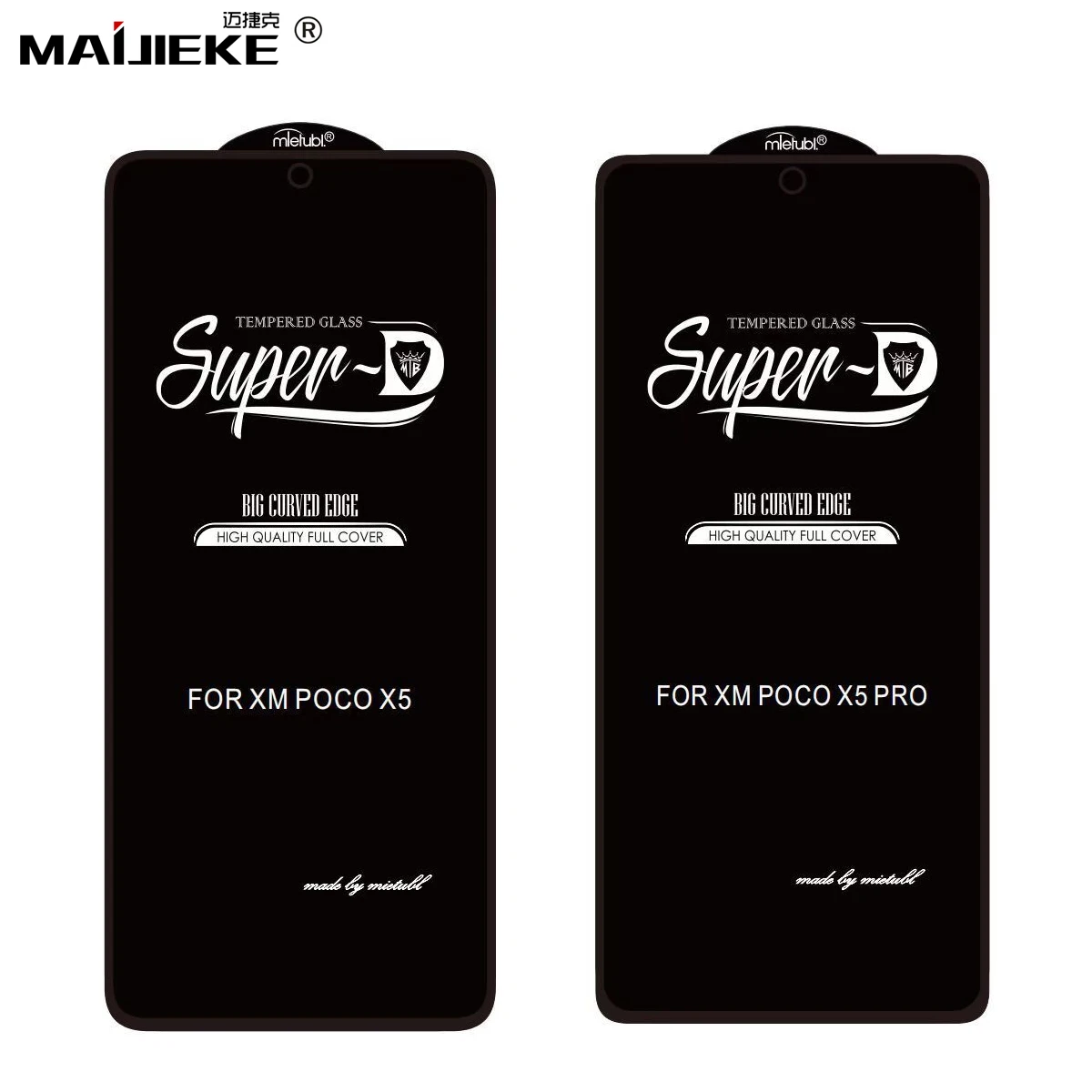 2 Pz 9H Super-D Full Cover In Vetro Temperato Per Xiaomi Pocophone Poco X5 Pro Full Glue Screen Protector Cover