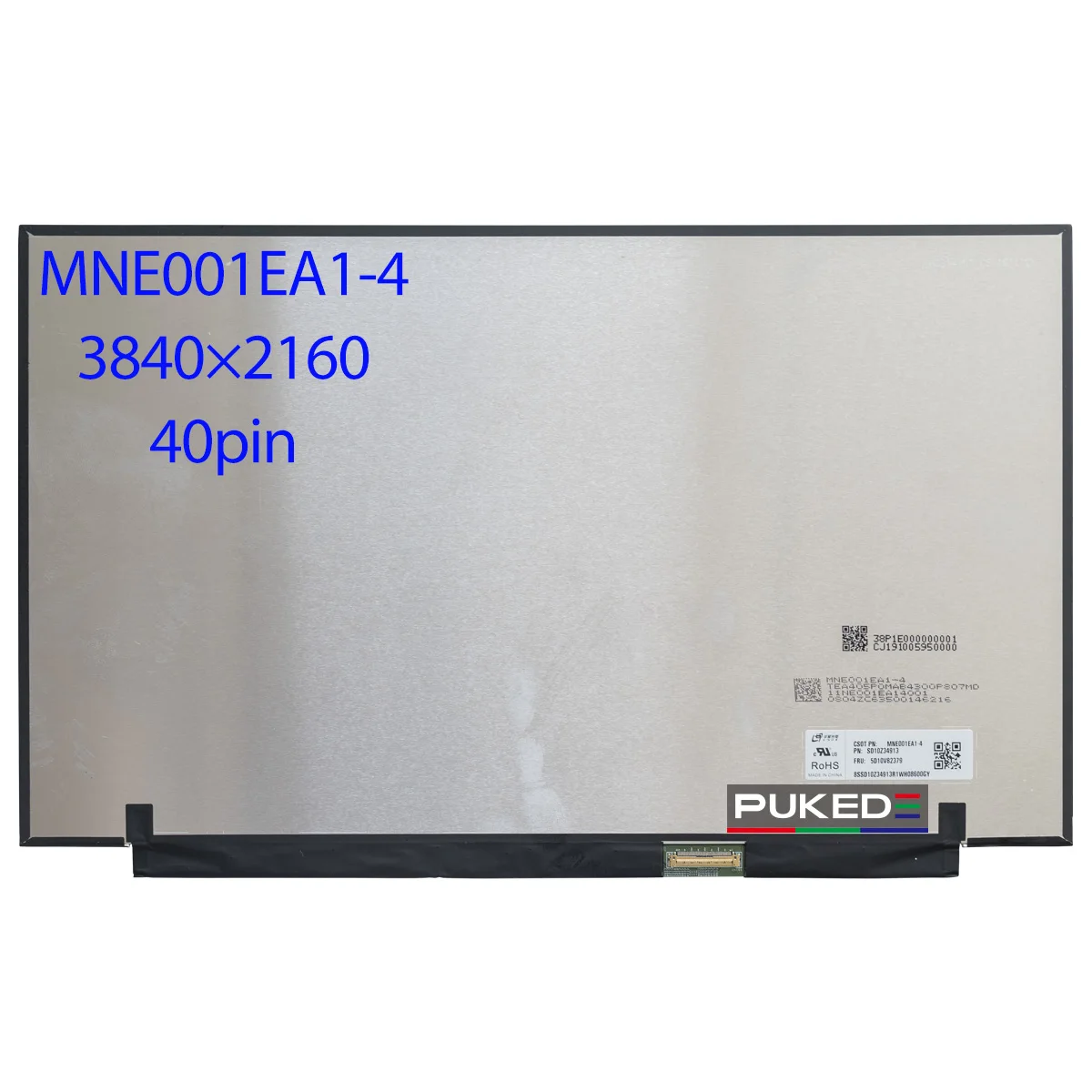 

MNE001EA1-4 fit MNE001EA1-1 14.0" UHD Laptop LCD Display Screen Panel matrix 3840*2160 40pin EDP Fru: 5D10V82379 IPS Non-touch