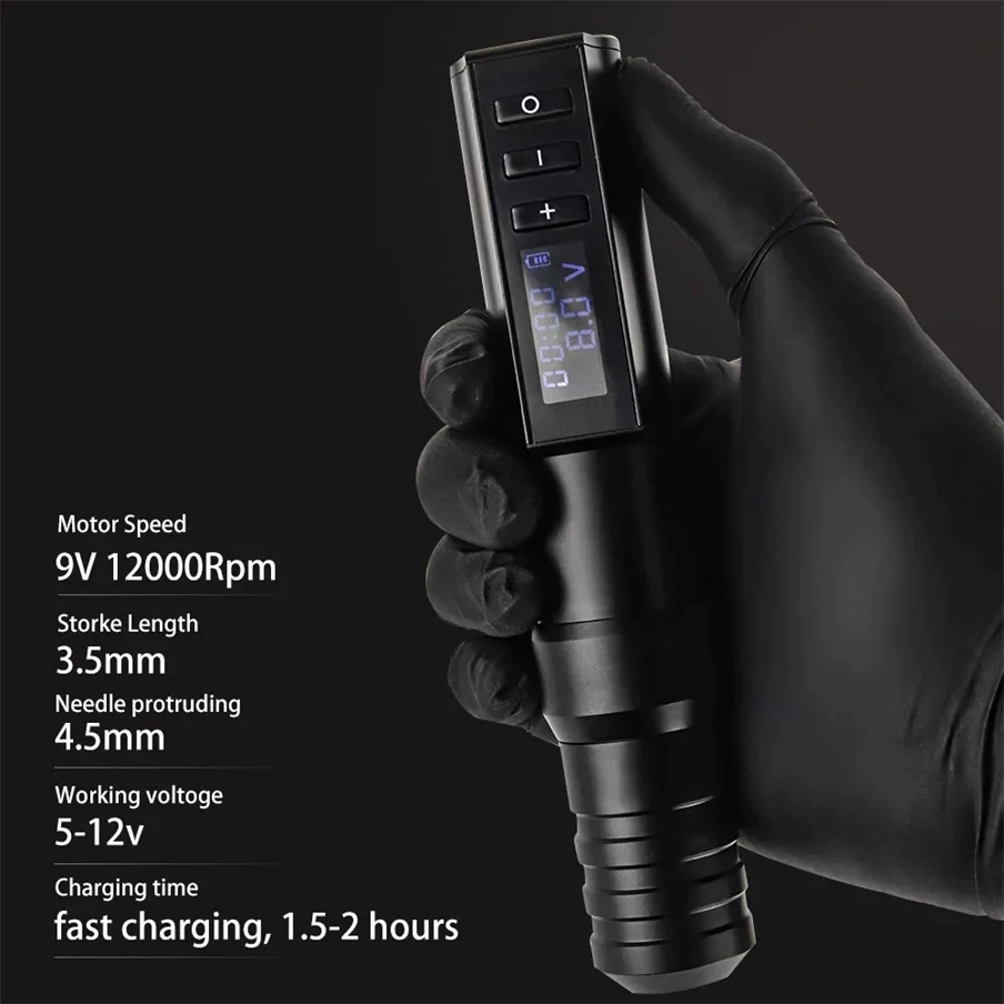 Kiss of Dragon-Hunter Complete Wireless Tattoo Machine Kit Professional Pen with Coreless Motor Rotary Gun For Tattoo Artist