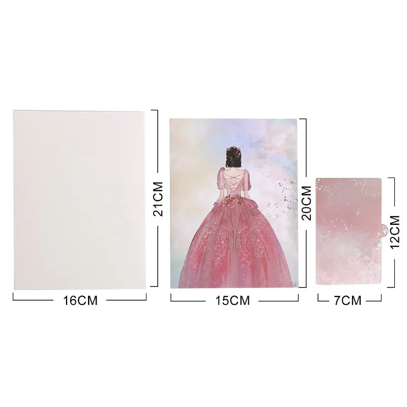 Pop up style Rose Girl Postcard Flower Greeting Card Wedding Invitation Card Princess Valentine's Day Confession 3D gift