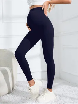 Elastic High Waist Maternity Leggings Skinny For Pregnant Women Belly Support Postpartum Leggins Body Shaper Fitness Trousers