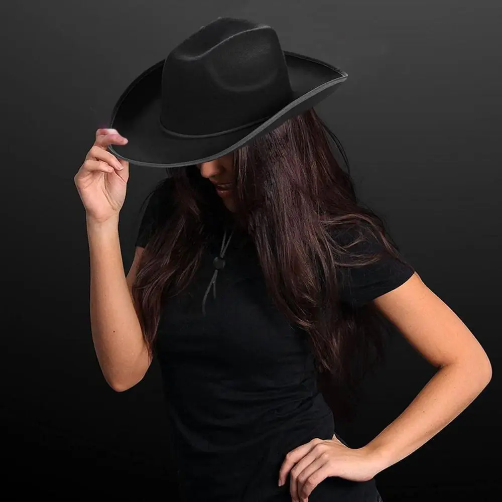 Cowboy Hat Felt Princess Hat Performance Bound Western Cowgirl Hat Bachelorette Birthday Party Costume Accessory 3