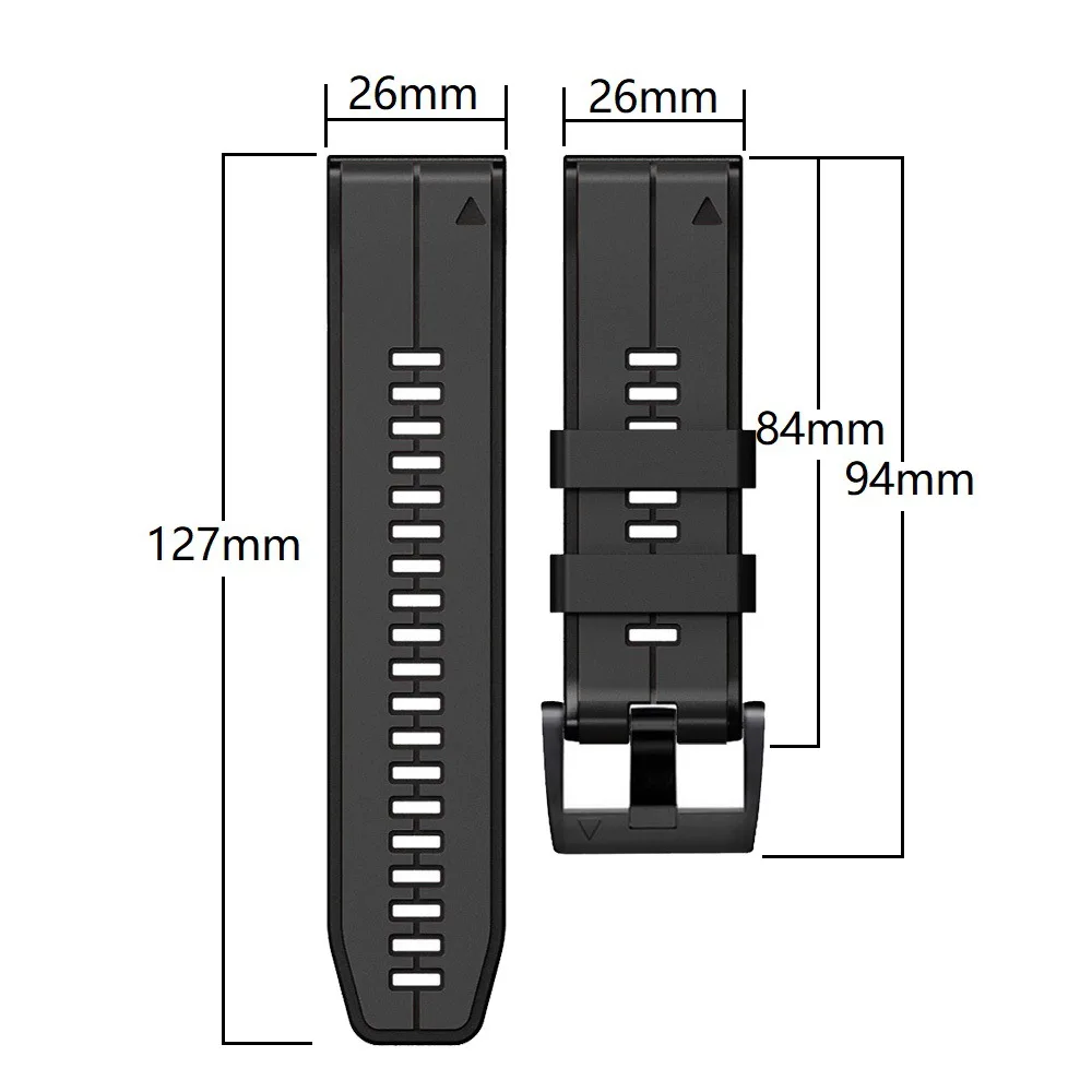 Enhanced Silicone Watch Band Strap - 22mm/26mm Easyfit Wristband