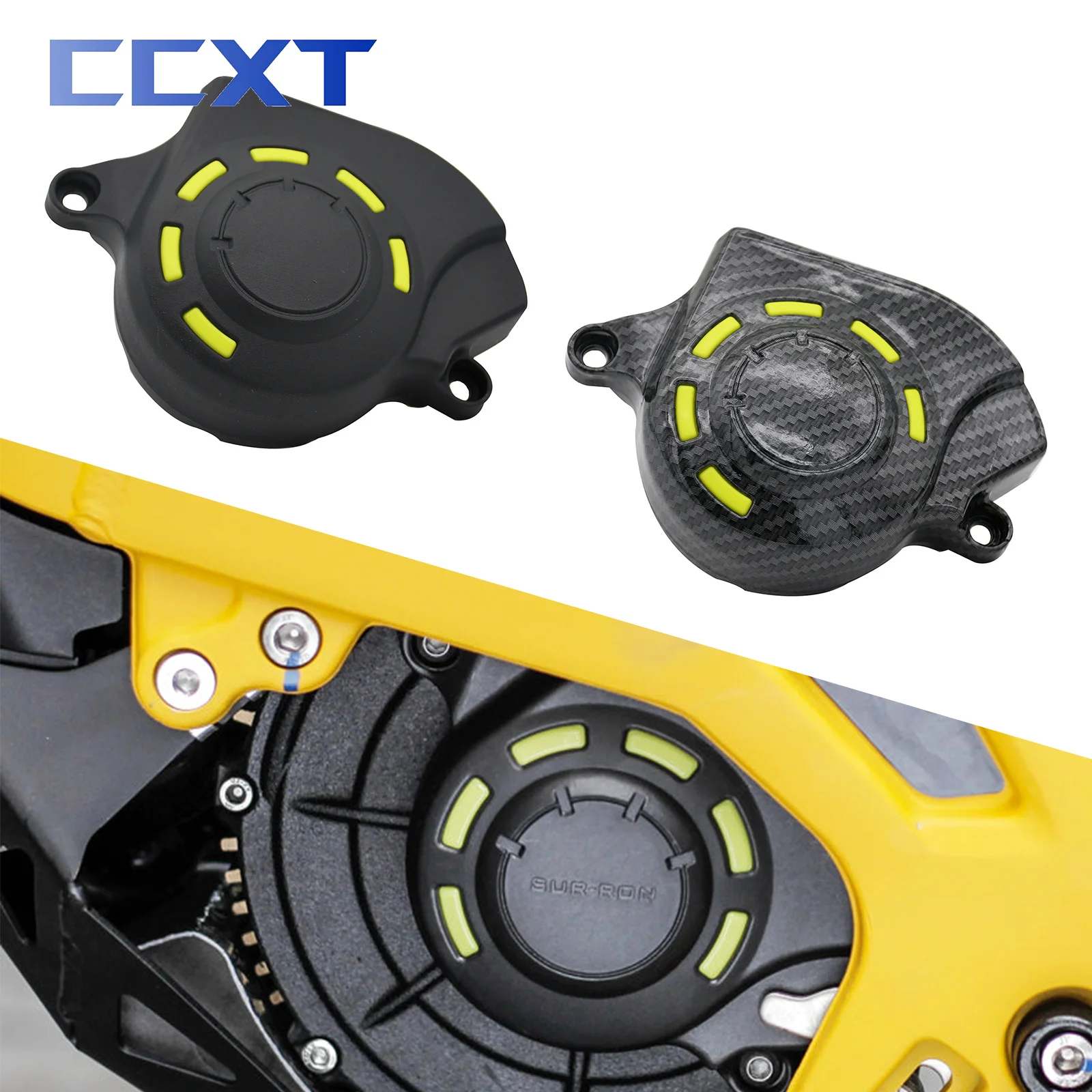 

Electric Motorcycle Carbon Fiber Engine Case Saver Cover Motor Pulley Guard Sprocket Cover For Sur-Ron Surron Light Bee X & S