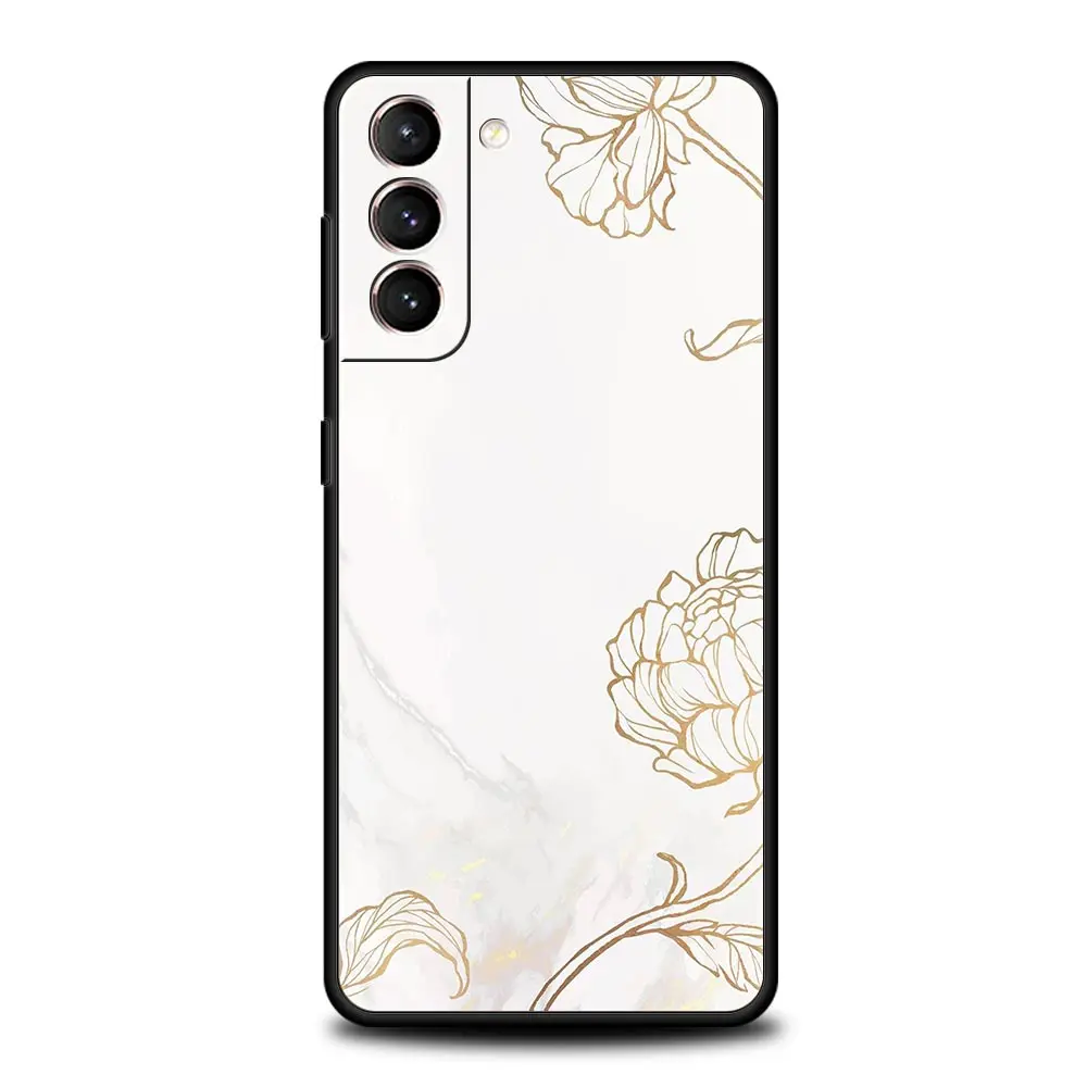 Elegant Flower Marble Design Soft TPU Phone Case Cover
