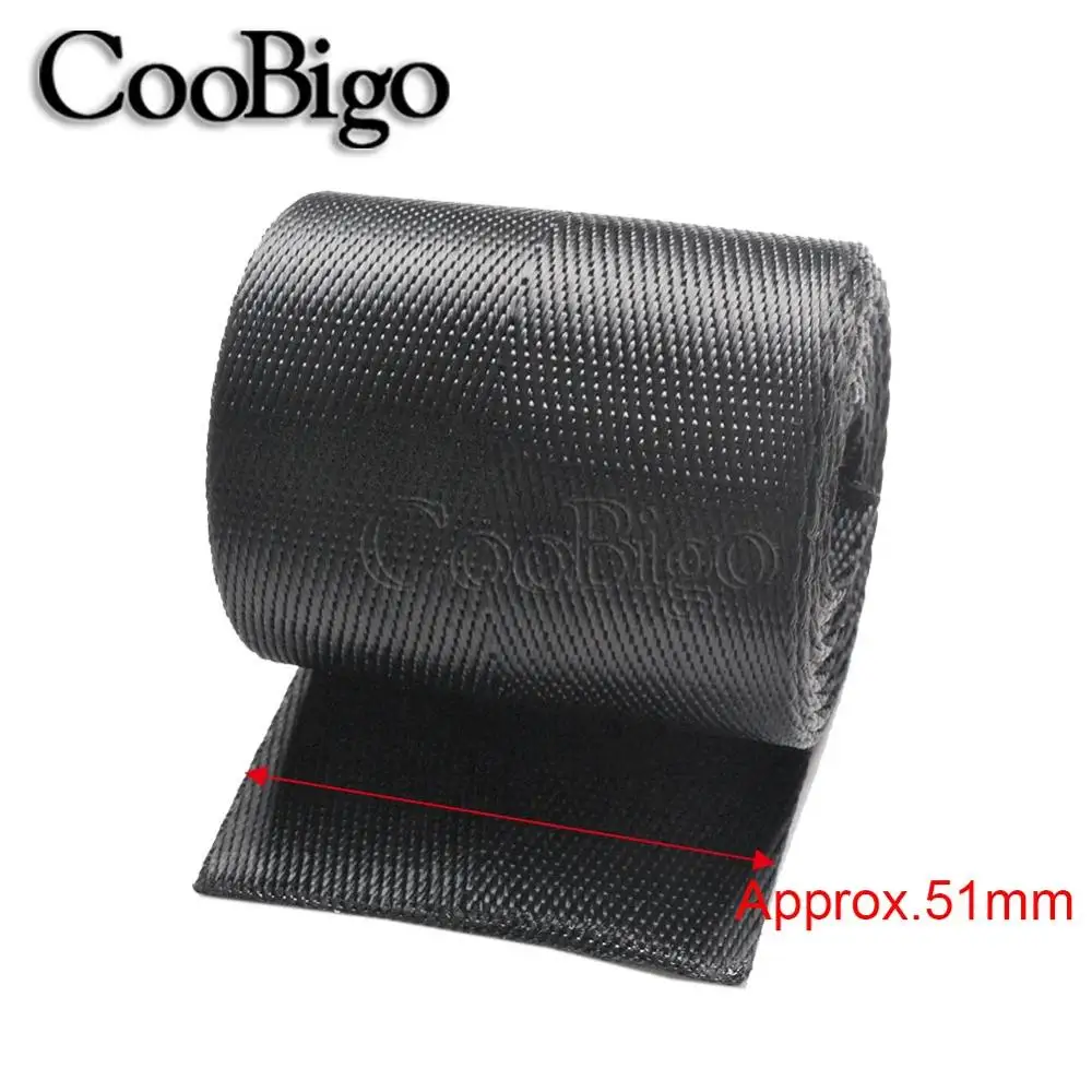 Durable Black Herringbone Woven Nylon Webbing Strap - Ideal for Sewing, Belts, Harnesses, and Bags (10 Yards, 10-50mm Width)