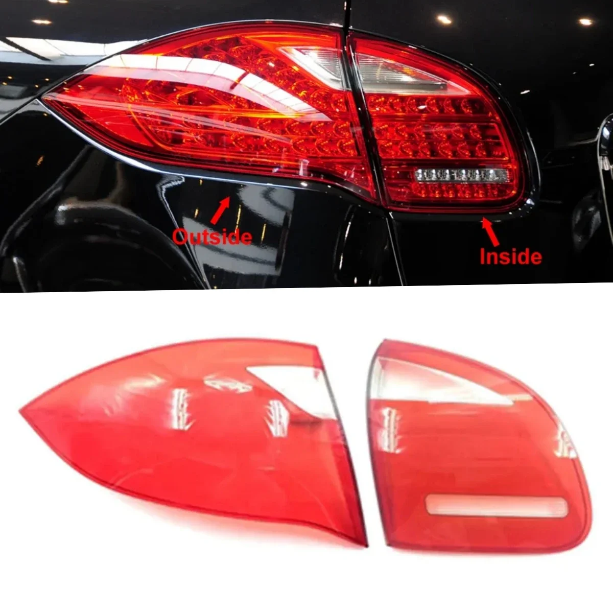 

For Porsche Cayenne Rear Taillight Shell Tail Lamp Cover Brake Lights Mask Replace The Original Lampshade 2011 2012 2013 2014