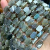8x12MM Natural Stone AA Labradorite Irregular Rectangle Spacer Beads for Jewelry Making Diy Earrings Bracelet Accessories 2