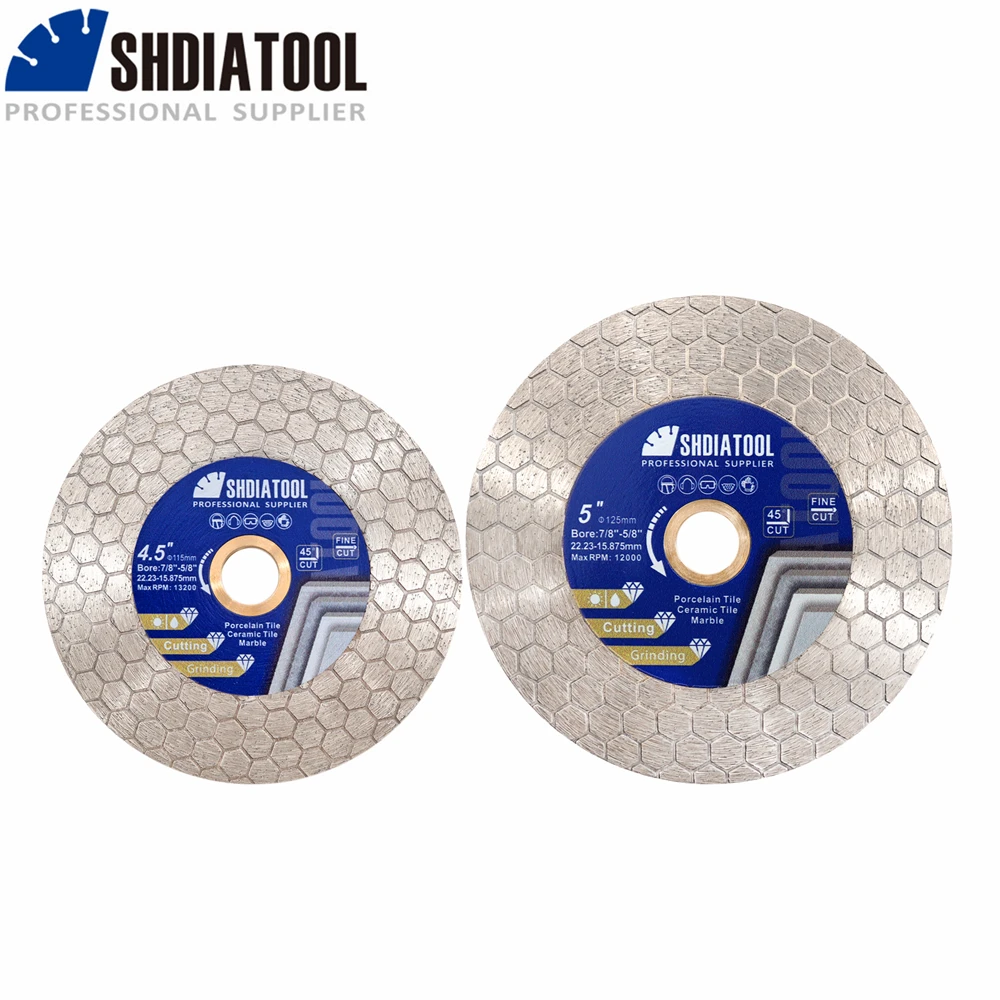 SHDIATOOL 4-1/2 Inch Diamond Metal Cutting Disc For Steel, Iron, Rebar - Vacuum Brazed Cut-Off Wheel, 115mm X 22.23mm
