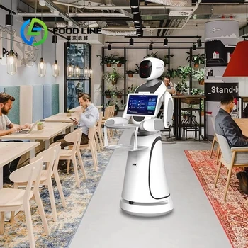 Robot Umanoide di Servizio Personalizzato con Evitamento Ostacoli Intelligente, Macchina Automatica per Accoglienza e Guida per Hotel, Uffici e Ambienti Commerciali