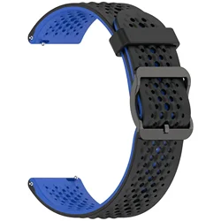 Breathable Silicone Strap for Smartwatch - 22mm Sport Band Accessory (Black blue)