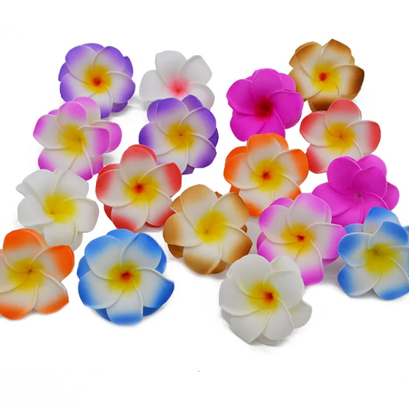 10Pcs/lot Plumeria Hawaiian PE Foam Frangipani Artificial Flower Headdress Flowers Egg Flowers Wedding Decoration Party Supplies