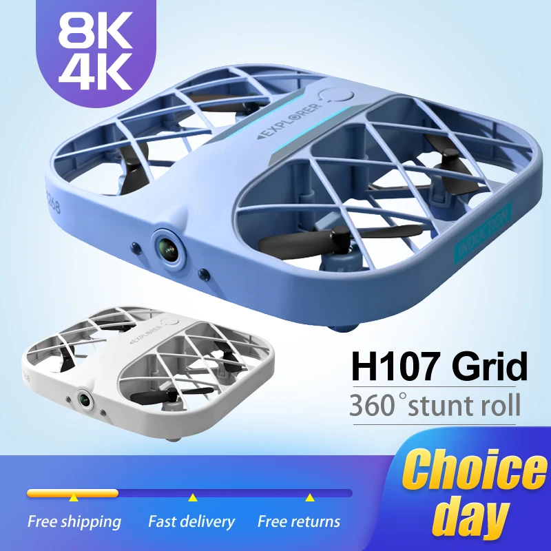 Drone selfie de poche 8K survolant un paysage urbain, capturant des images nettes en hauteur