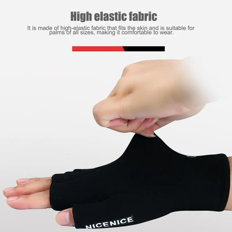 Black Winter Heated Gloves USB Charging Heating Polyester Half Finger Gloves For Men Women Motorcycle Cycling Skiing 6