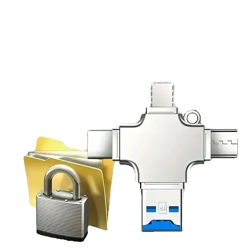 4 in 1 고속 SD 카드 리더, 라이트닝 및 USB-C 포트가 있는 휴대용 메모리 카드 어댑터, 안드로이드, 맥, PC용 범용