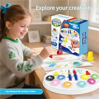 Magic Light Brush Drawing Set for Kids Mess Free LED Painting Station with Graffiti Seals and Coloring Pages Montessori Toys 5