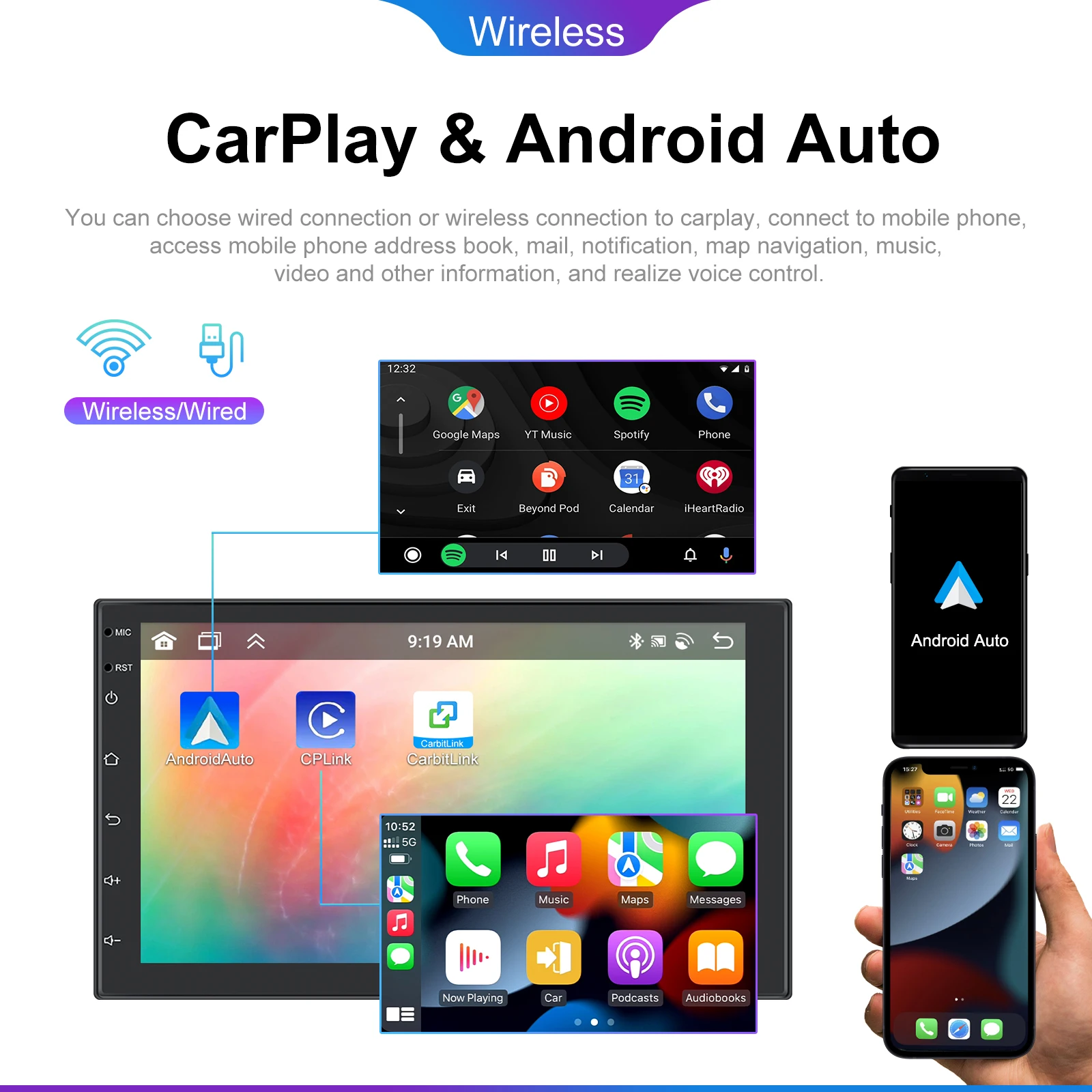 LeeKooLuu 안드로이드 13 자동차 라디오 2 Din GPS 네비게이션 멀티미디어 플레이어 무선 Carplay 안드로이드 자동 VW 닛산 도요타 포드