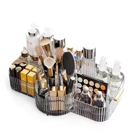 New 360° Rotating Makeup Brush Holder Cosmet Storag Box Luxury Makeup Organiser Lipsticks Make Up Container Vanity Organizer Bo 1