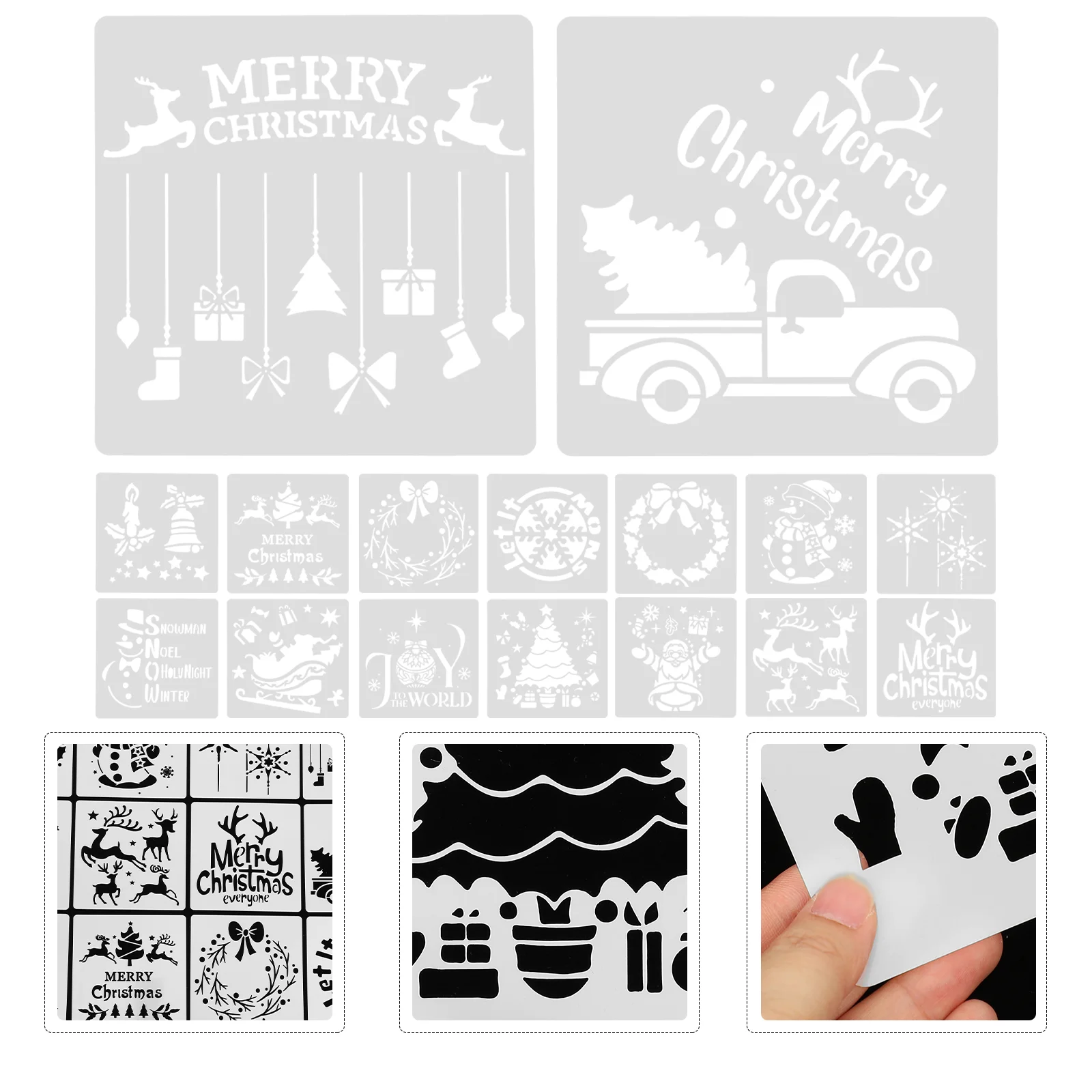 

16 Sheets Biscuit Christmas Painting Template Cookie Mold Xmas Printing Stencils The Pet Multi-purpose