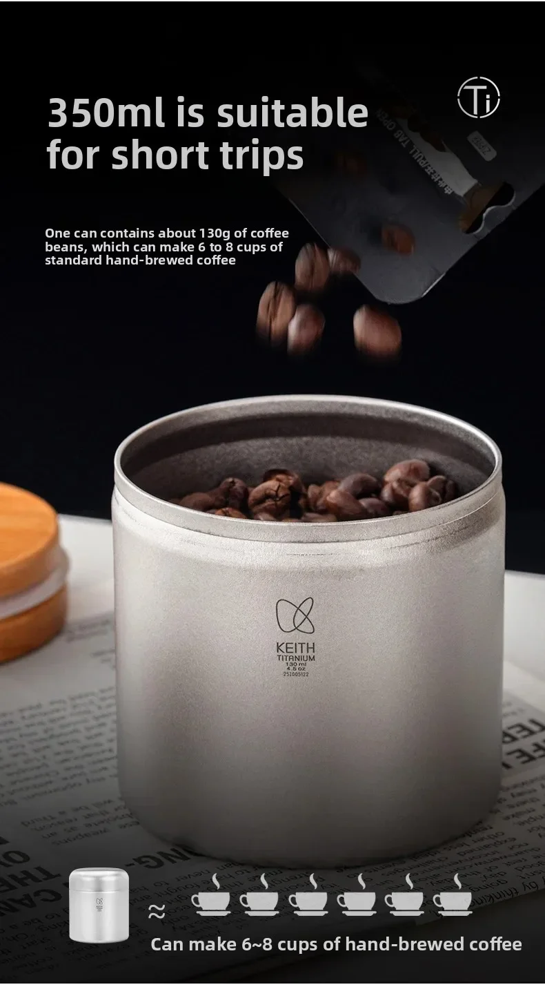 Keith Titan Luftdichte Aufbewahrungsdose mit Versiegeltem Deckel und Messlöffel für Kaffeebohnen, Tee, Nüsse, Trockenfutter, Frischhaltedose 350ml – Detail 7