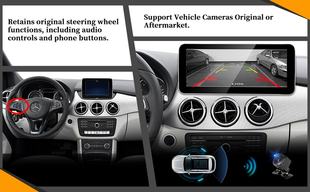 Mercedes GLA-Klasse X156 12,3'' Bildschirm-Upgrade NTG 5.1/5.2 Apple CarPlay Wireless Android Auto Spiegelung Vollbild Android App Int – Detail 4