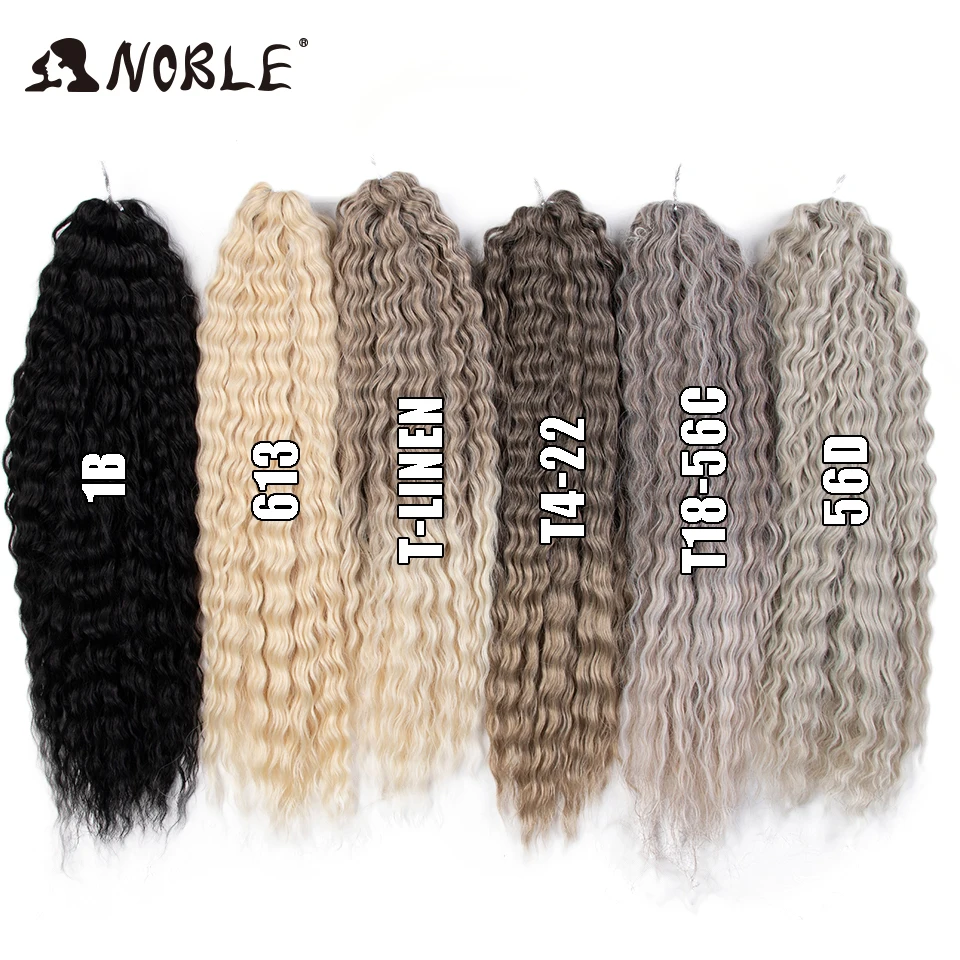 Noble Synthetic Hair Cosplay Water Wave 24Inch Twist Crochet Hair Braid Hair Ombre Blonde Pink Deep Wave Braiding Hair Extension