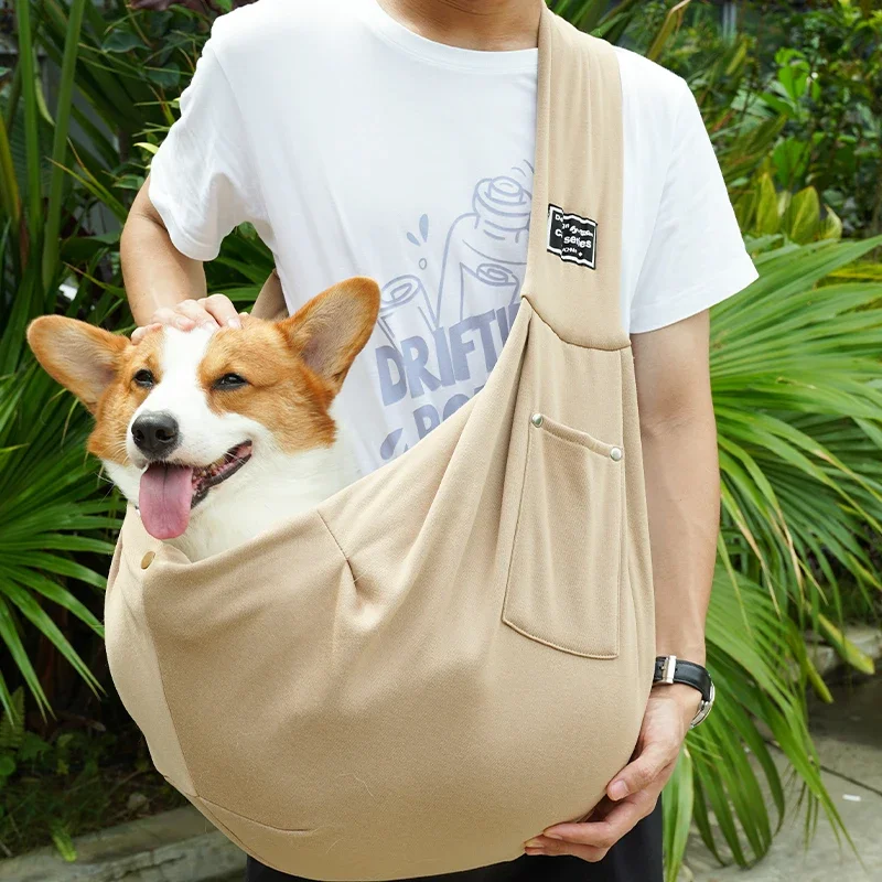 Cotton comfortable dog bag pet out crossbody shoulder bag outdoor travel portable cat puppy Sling Bag tote pet carrying supplies