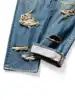 New Arrival Kapital Vintage Jacquard Embroidered Eye Print Punch Patch Straight Leg Jeans for Men 4