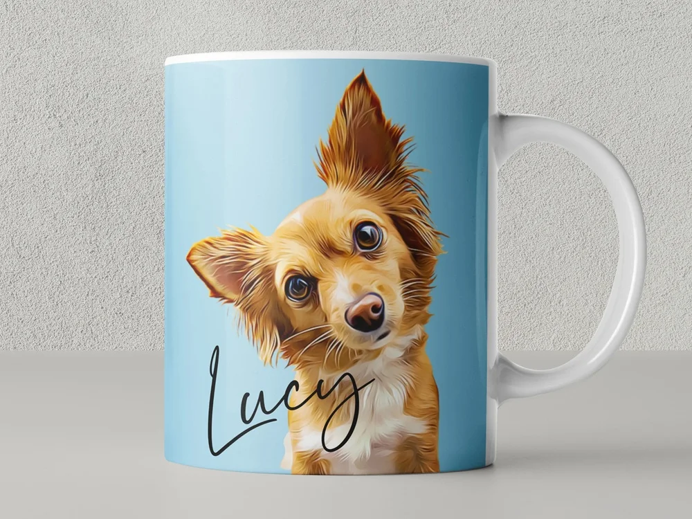Benutzerdefinierte Haustier Foto Keramik Tasse personalisierte Trinkgeschirr Haustier Portrait Name Text Memorial Kaffeetasse Geschenk für Haustierliebhaber – Detail 8