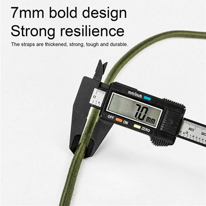 Description Picture 6 of item5 Types 7MM Bungee Cords with Black Hooks Stretch Elastic Ropes Lightweight for Bikes Car Luggage Packing Roof Rack Strap