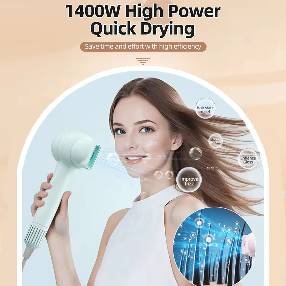 Portable 1400W Hair Dryer Light Weight Negative Ionic Hair Dryer Women High Speed Professional Hair Dryer With Diffuser 2