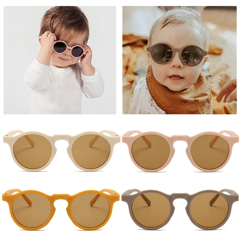 New Fashion Children Glasses Vintage Round Outdoor Sun Protection Baby Girls Acrylic UV400 Sunglasses Kids Eyeglasses_voghion.com